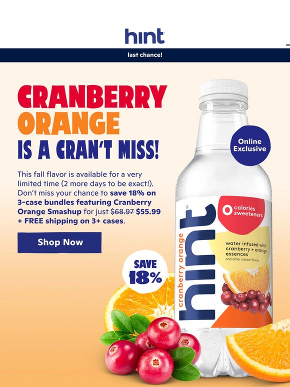 Exclusive Cranberry Orange Sale is almost over