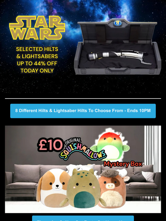 Double Boxed Toys Lightsabers, Squishmallows, Disney Traditions