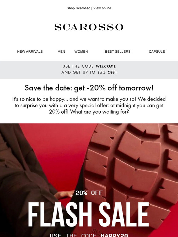 Save the date: get -20% off tomorrow!