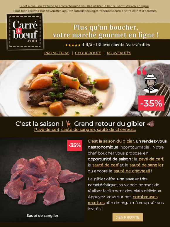 C'est la saison ! 🦌 Grand retour du gibier 🐗