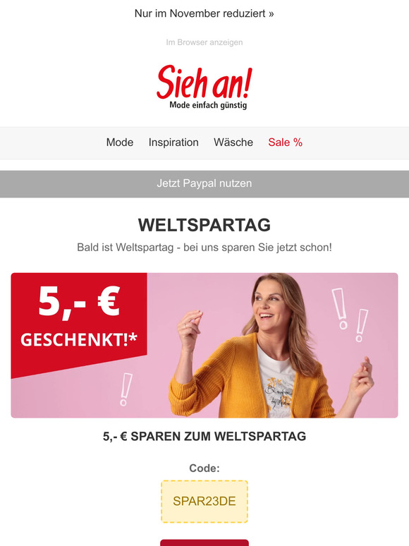 🥳 5,- € sparen! | Angebote im November!