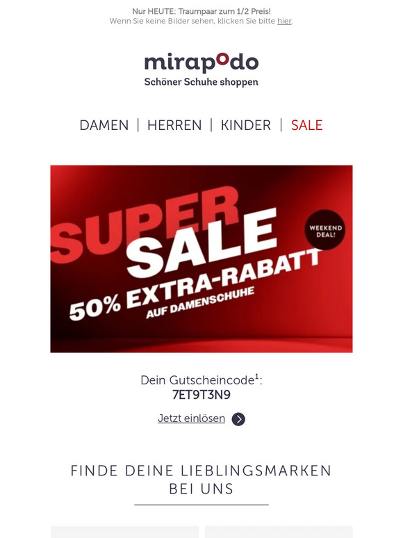 MEGA-SALE! ⭐ -50% auf Damenschuhe & mehr! 🥳