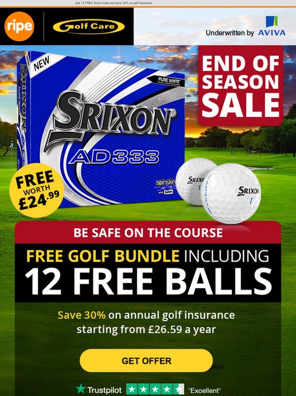 12 balls + FREE GOLF in our End of Season Sale!