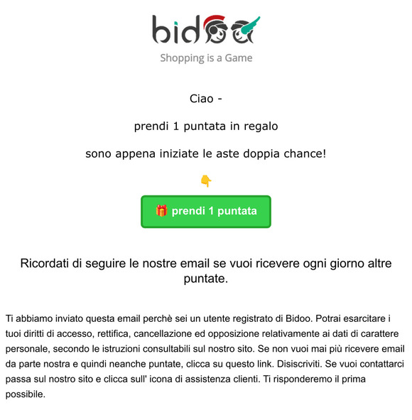 Bidoo(IT): 1 🎁 50 Aste da 1000 puntate ognuna — | Milled