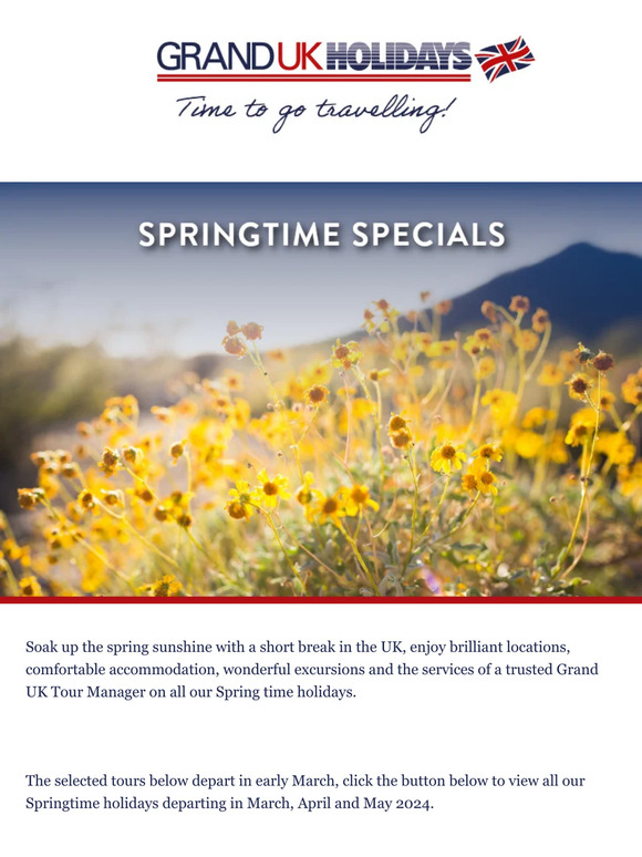 Grand UK Holidays Springtime Specials with Grand UK Milled