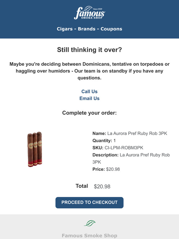 Famous Smoke Shop Still thinking it over? Milled