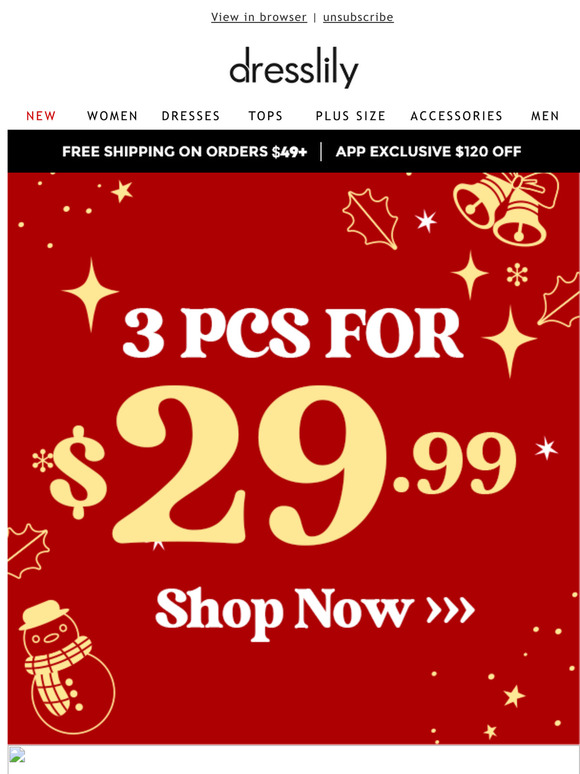 FRI-YAY!!! 3 PCS For $29.99 + Pre-Christmas Up To 90% Off
