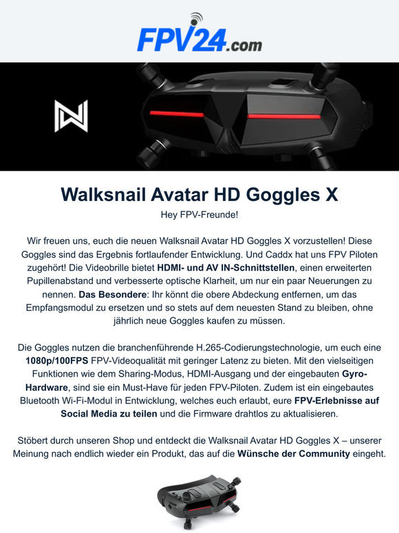 NEU: Walksnail Avatar HD Goggles X 🔥