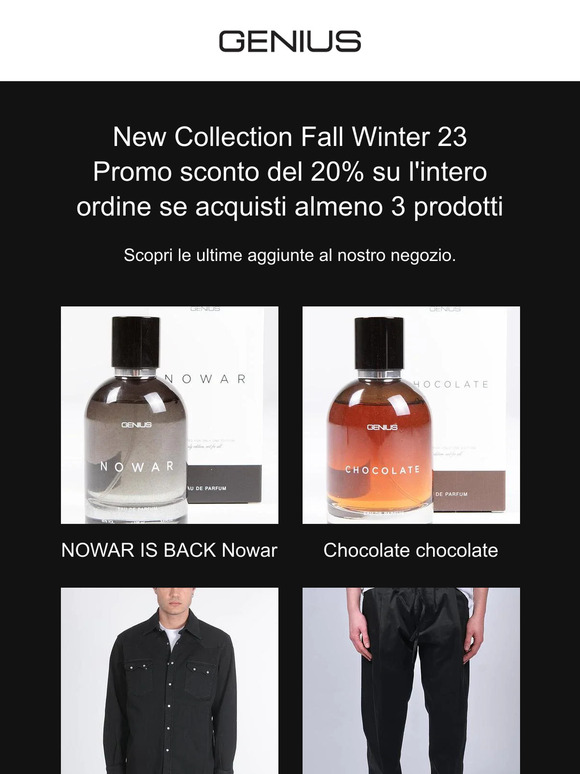 Promo 20% di sconto se acquisti 3 prodotti FW23