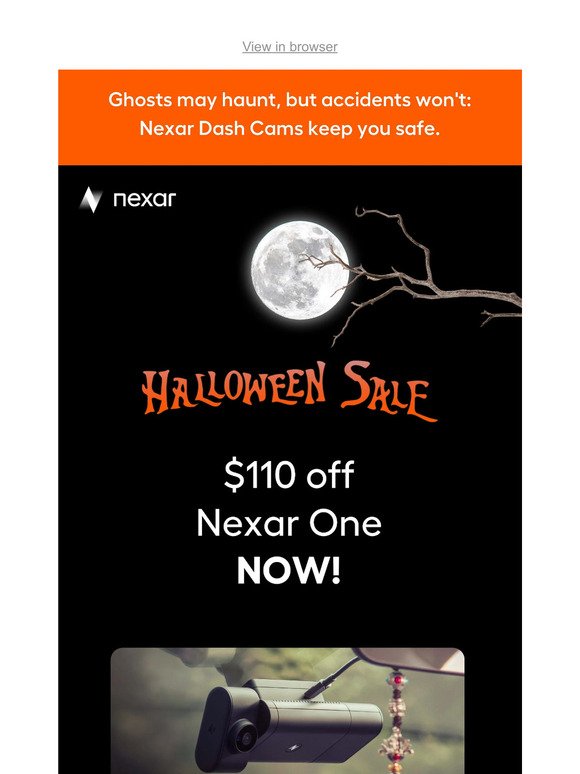 Scare Away Risk: $110 Off Nexar One This Halloween