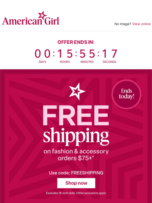 american girl free shipping coupon