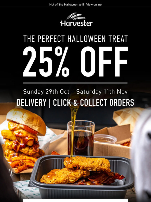 Harvester Table Booking Boo! Here's your 25 off treat 👻 Milled