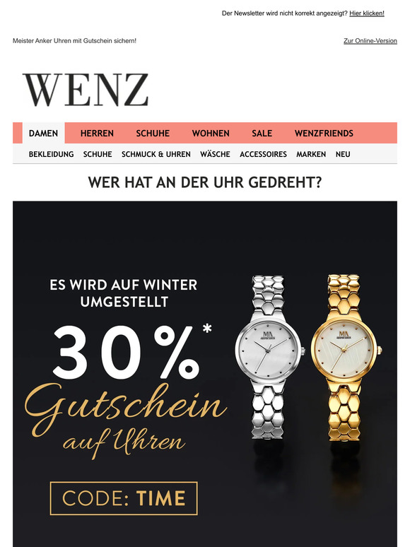 ⌚ 30% Gutschein zur Uhrumstellung