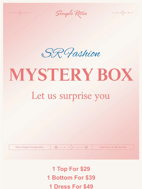 SimpleRetro 🎁SR Fashion Mystery Box Let Us Surprise You Milled