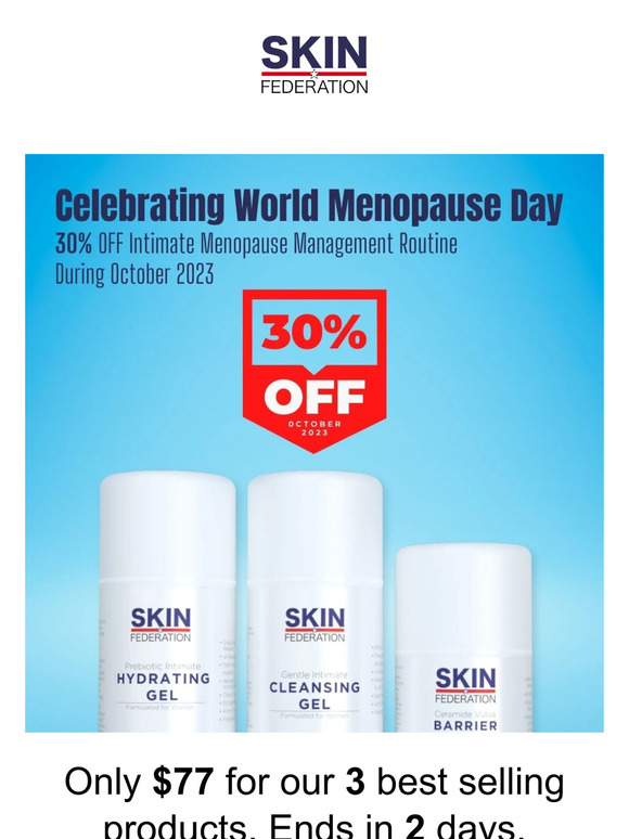 Last 2 Days for 30% Off Intimate Menopause Management Routine