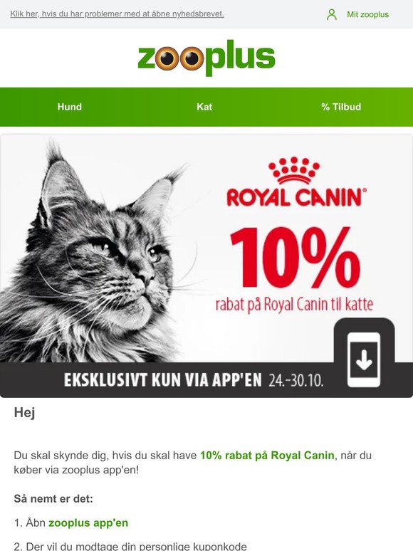 10% rabat på Royal Canin til din kat!