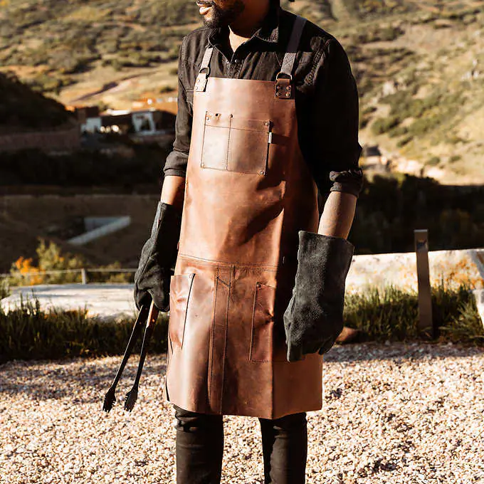 Leather Apron, Gloves, and Tongs Bundle