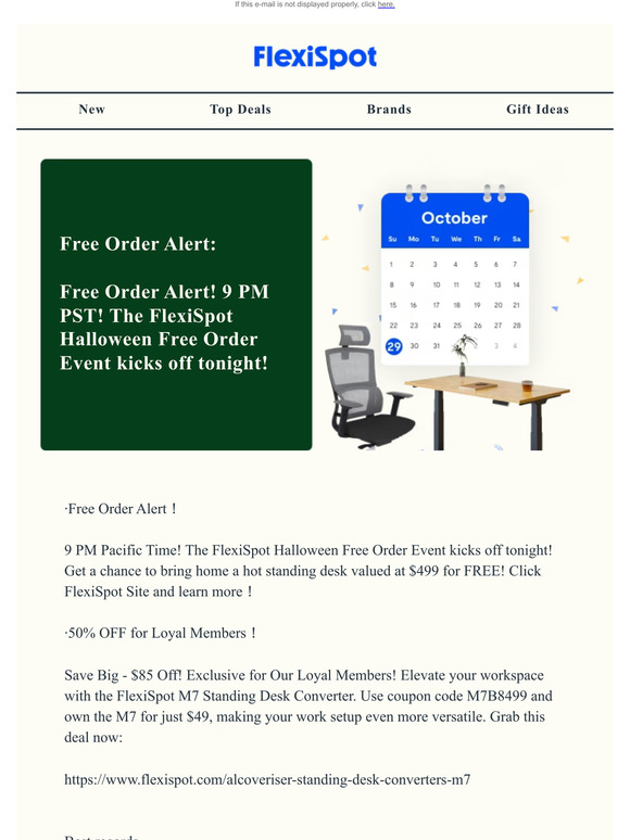 Free Orders! Halloween Treats from FlexiSpot – Act Fast!