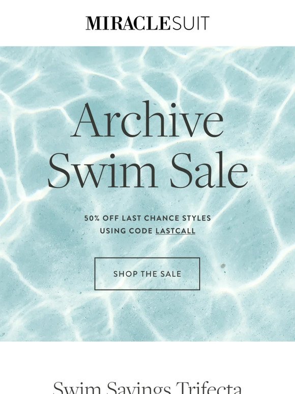 Our 50% off archive swim sale is almost over