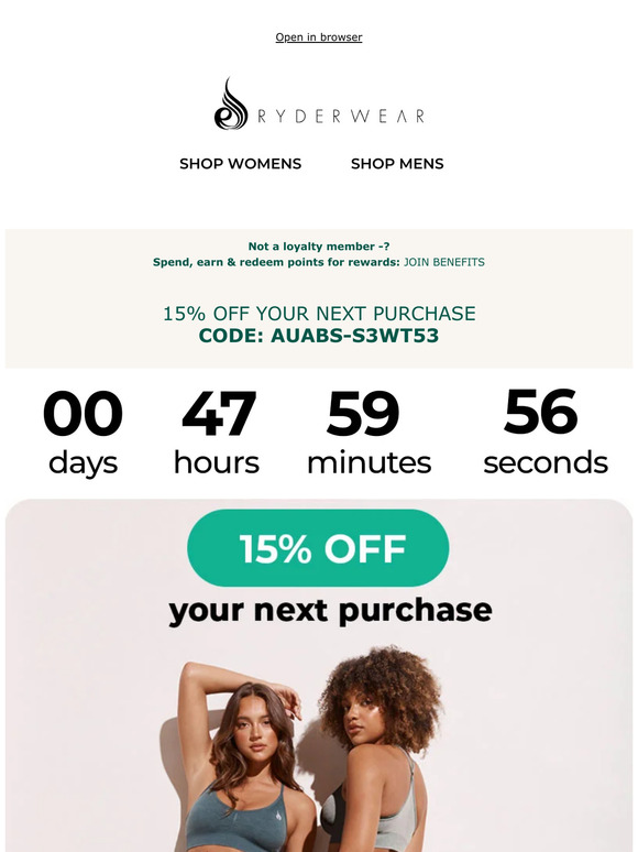 🤑 15% OFF your next purchase —!