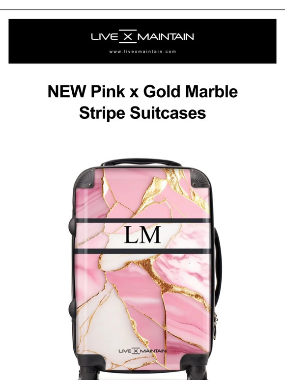 Live X Maintain 💖 New Pink x Gold Marble Suitcase Milled