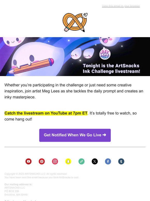 ArtSnacks: TONIGHT! Ink Challenge Livestream | Milled