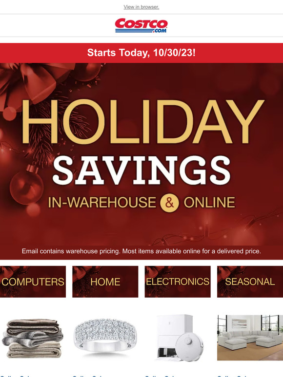 Costco The Season Starts NOW Costco Holiday Savings Event Starts