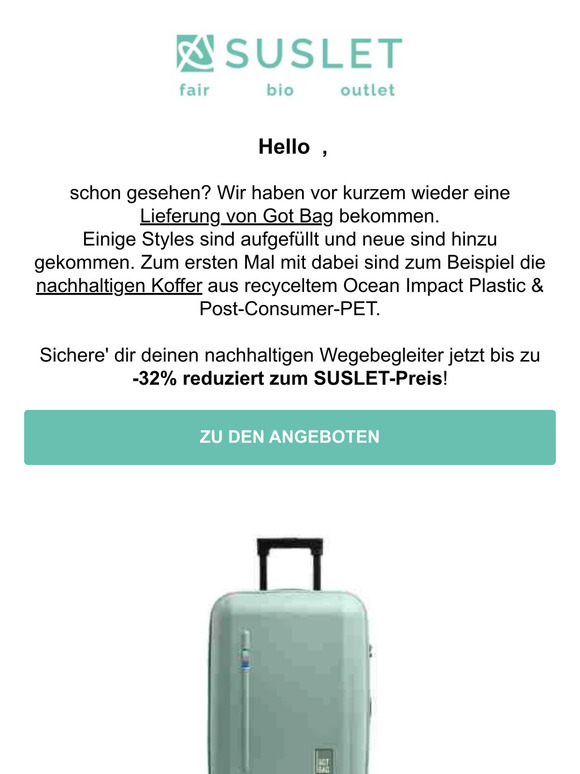 Bis zu -32% 🎒 Neues von Got Bag