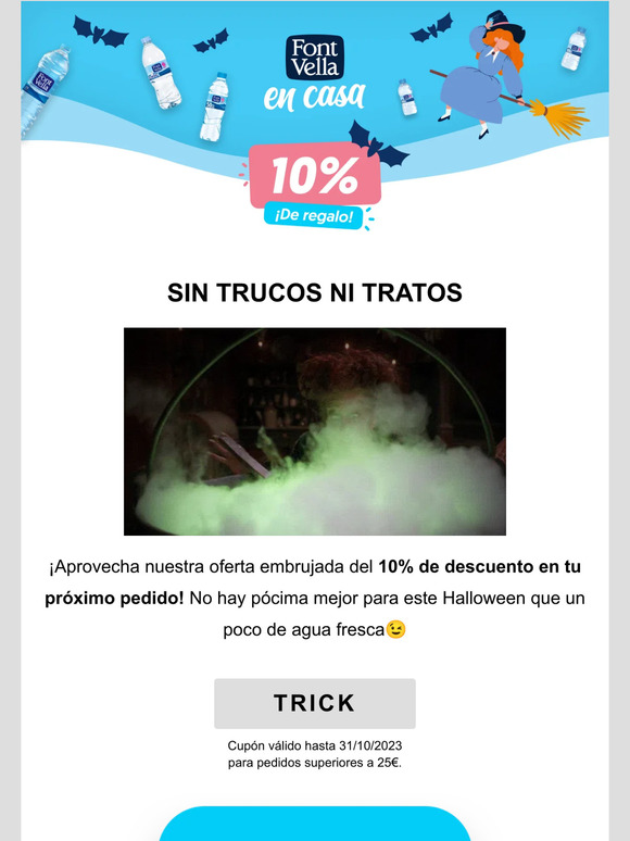 Un descuento para que ni el miedo frene tu hidratación🎃💧