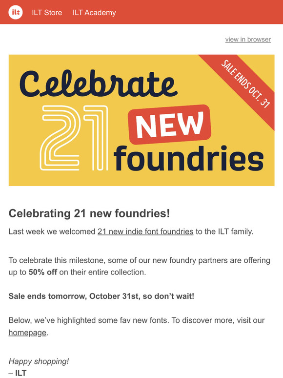 🎉🛍️ Celebrate 21 new foundries! Sale ends tomorrow!