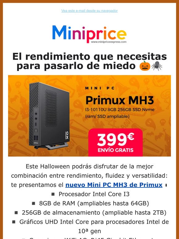 Mini PC MH3 de Primux para pasarlo de miedo 👻