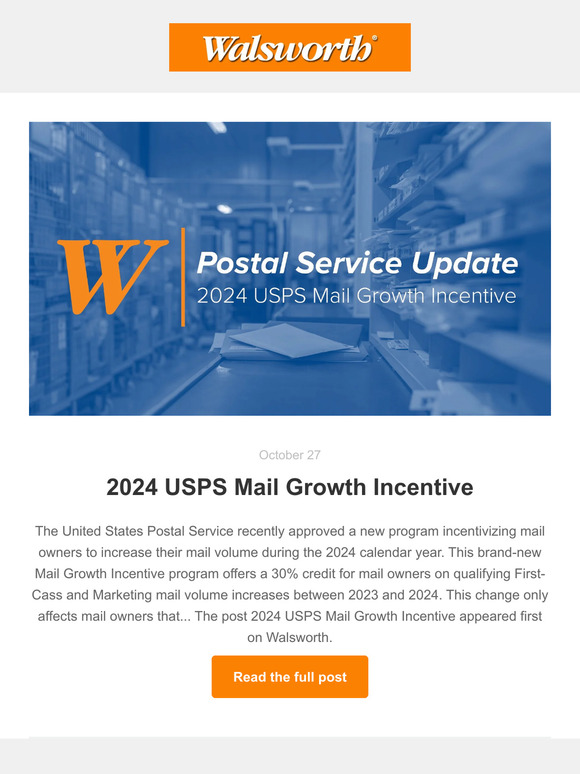 Walsworth Publishing Walsworth 2024 USPS Mail Growth Incentive Milled