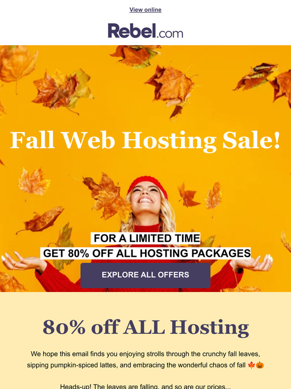 Our Best Hosting Sale EVER: 80% Off ALL Hosting Packages 🎃