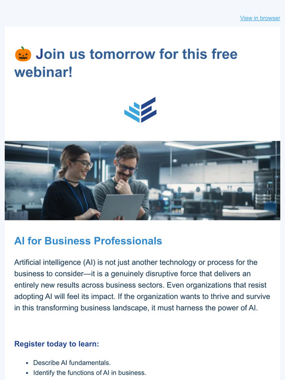 (Reminder) 🎃 Happening This Week: AI for Business Professionals & Accelerate Digital Transformation with Low-Code Development 