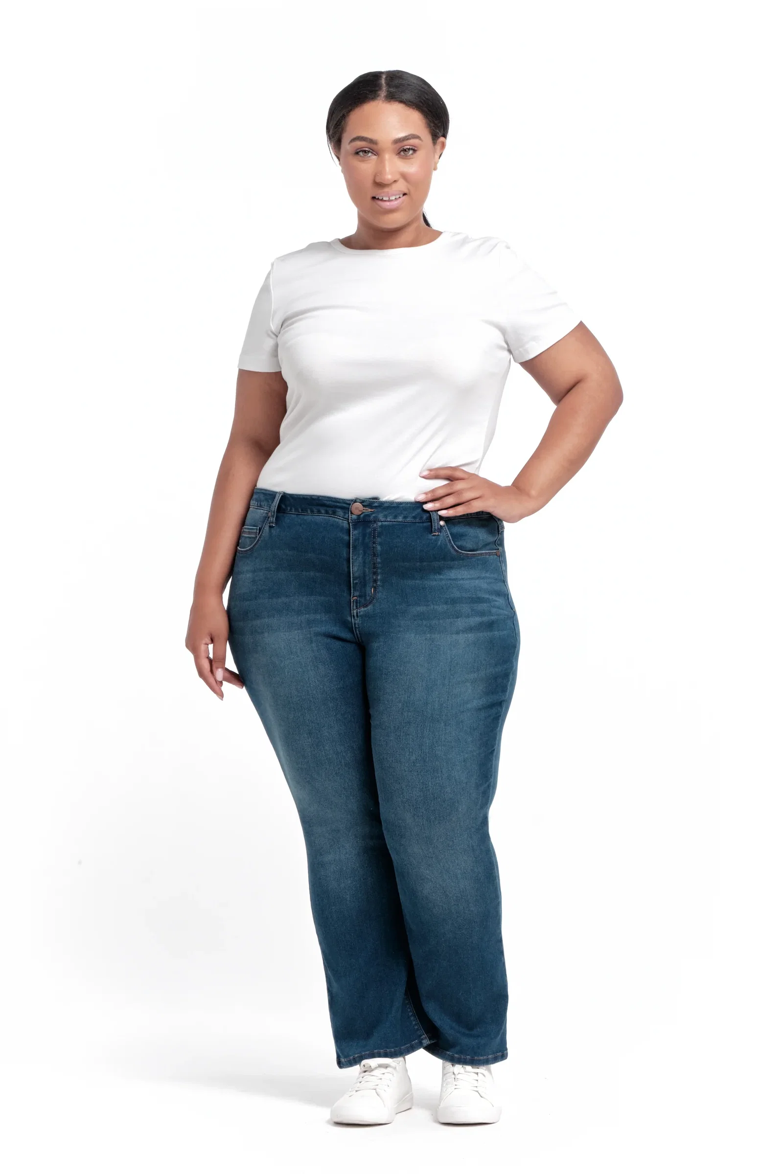 Image of Plus Butter Bootcut Jeans in Ziggy