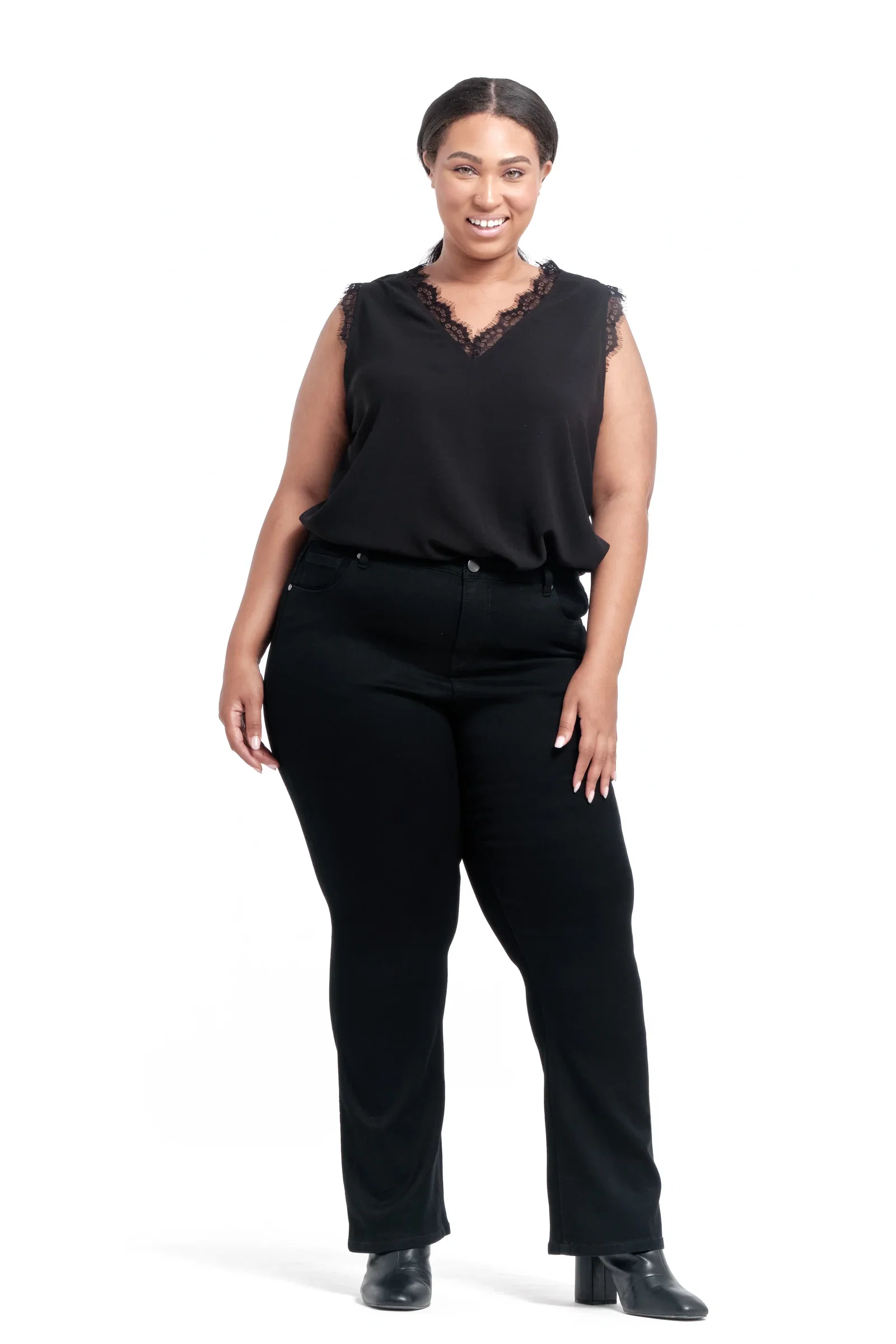 Image of Plus Butter Bootcut Jeans in Black