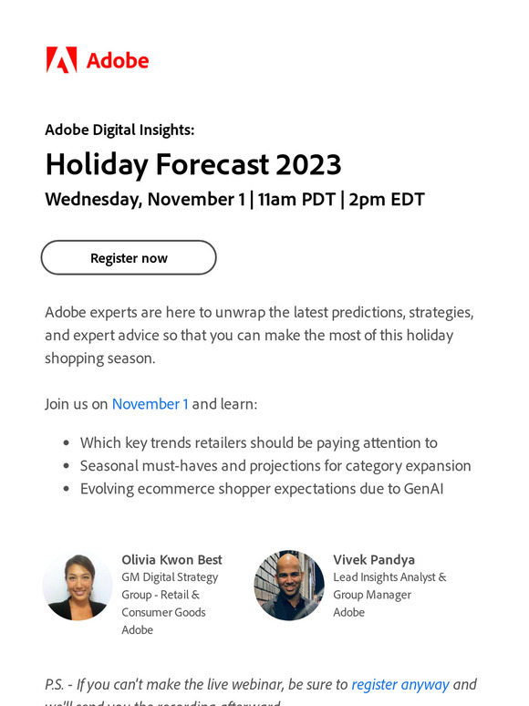 Adobe’s Holiday 2023 forecast