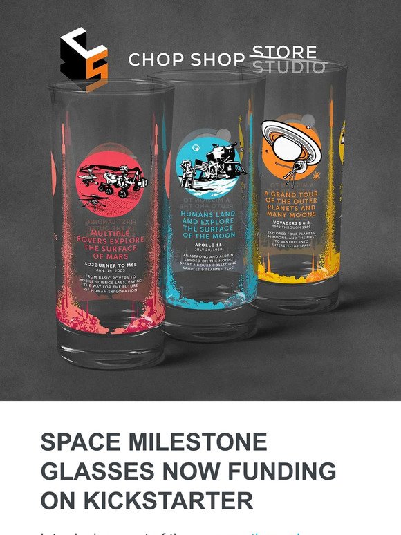 Help Us Kickstart Our New Space Milestone Glasses | New Voyager Mission Patches