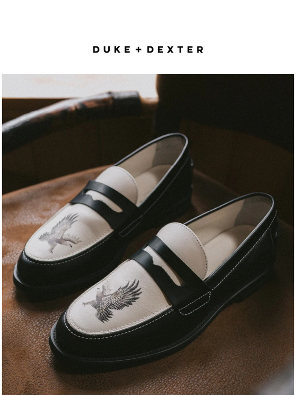 Duke & Dexter: NEW | Hokusai Printed Penny Loafers | Milled