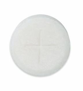 Pack of 1200 - 1 1/8" Peoples Altar Breads - Single Cross - White