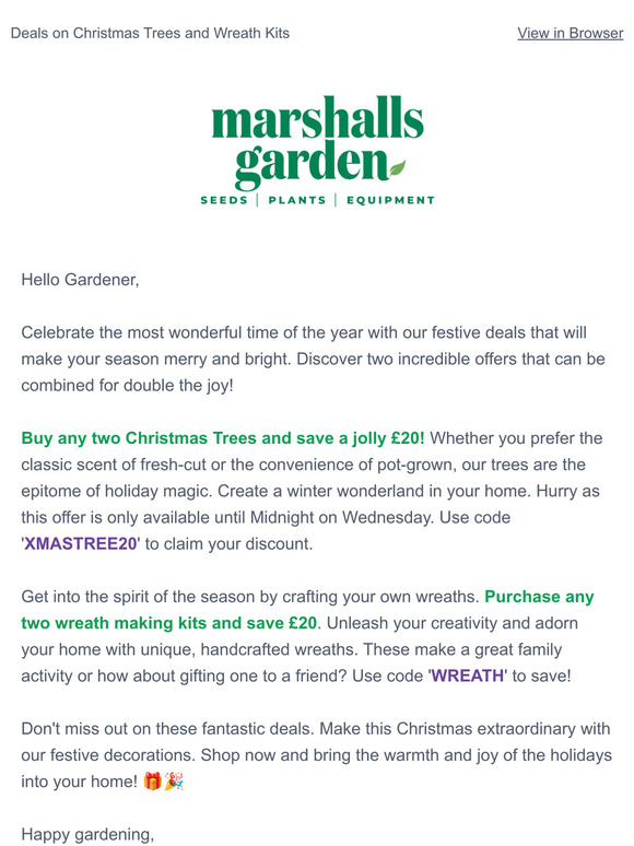 marshalls seeds 🎄 PreOrder Your Real Christmas Tree Now 🎄 Milled