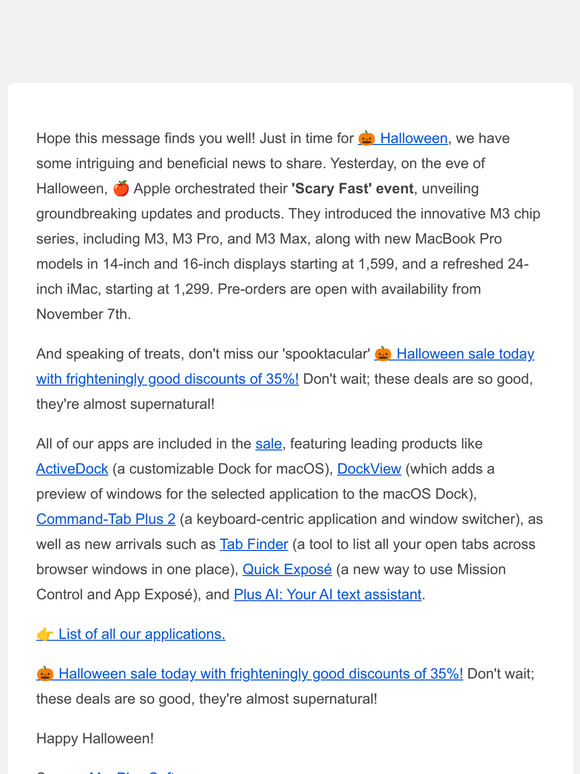 🍎 Apple's 'Scary Fast' Event and Our 🎃 Halloween Sale