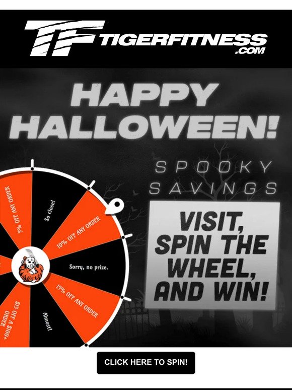 Happy Halloween 🎃 Spin the Wheel to Win Spooky Savings!