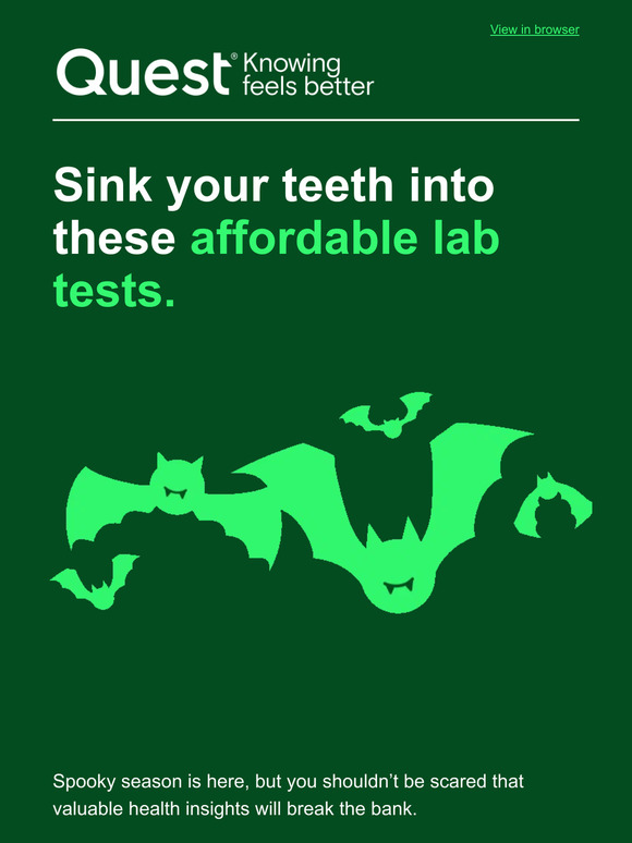 Quest (Lab Testing) These lab tests have scary good prices 👻 Milled