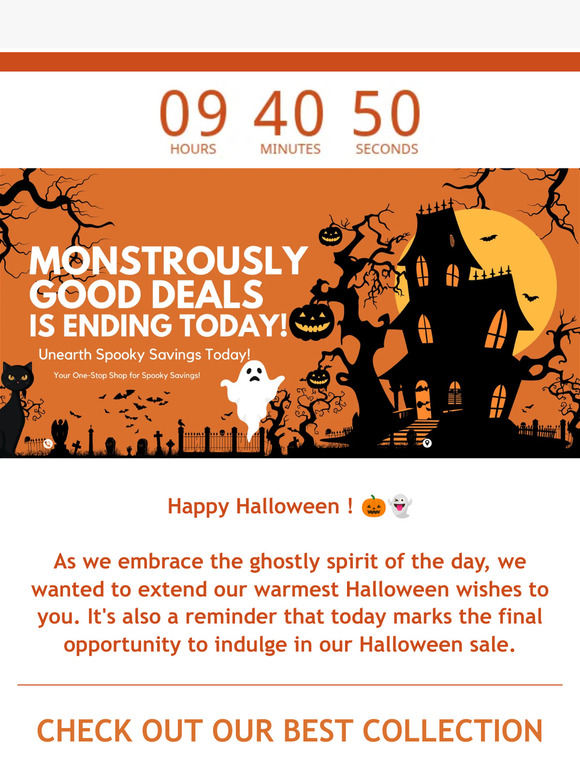 🎃 Happy Halloween! Final Hours for Spooky Savings!