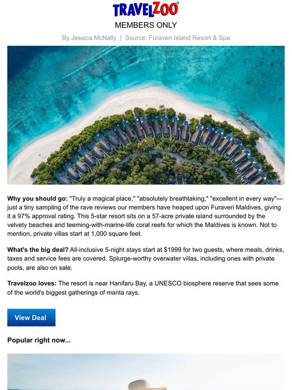 Travelzoo "This resort is paradise" allinclusive dream trip, 40 off