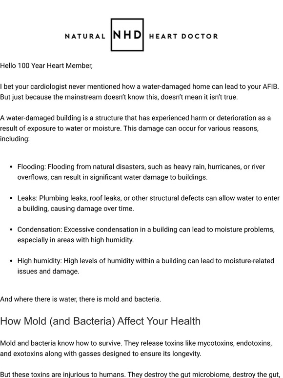 Natural Heart Doctor How can you find out if mold may be causing your