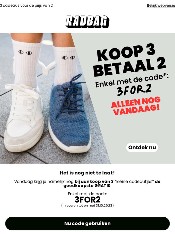 Alleen nog vandaag! 🏃💨