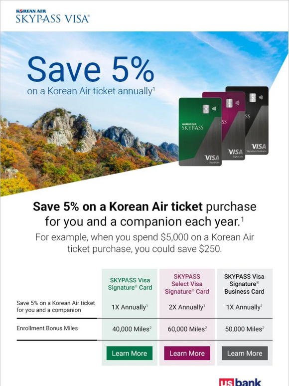 Korean Air: [Korean Air] New Benefit: Save 5% on a Korean Air ticket ...