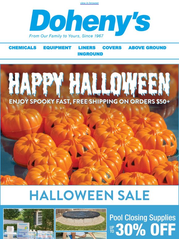 Happy Halloween! Enjoy Spooky Fast, Free Shipping on Orders $50+" 🎃📦👻